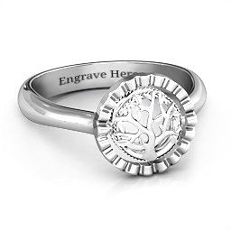 Fancy Halo Flip Ring in 925 Sterling Silver