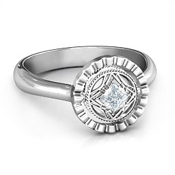Fancy Halo Flip Ring in 925 Sterling Silver