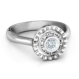 Fancy Halo Flip Ring in 925 Sterling Silver