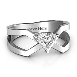 Enchanting Angles Ring in 925 Sterling Silver with White Premium Zirconia