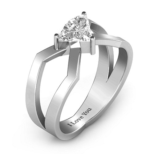 Enchanting Angles Ring – Sterling Silver with White Premium Zirconia