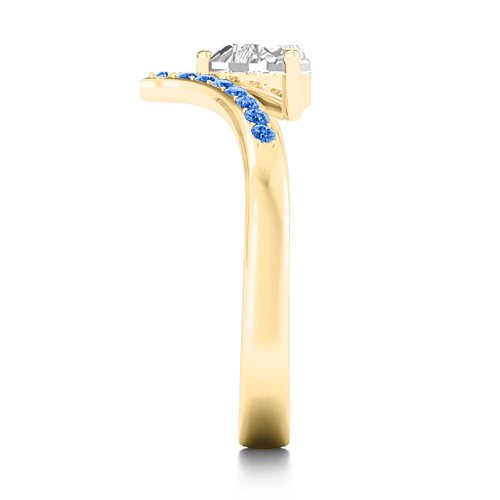 Modern Magic Ring – 9kt Yellow Gold with White Premium Zirconia and Fancy Blue Premium Zirconia