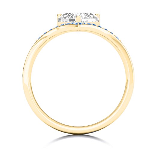 Modern Magic Ring – 9kt Yellow Gold with White Premium Zirconia and Fancy Blue Premium Zirconia