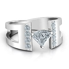 Contemporary Cutout Ring With Accents