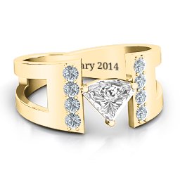 Contemporary Cutout Ring With Accents