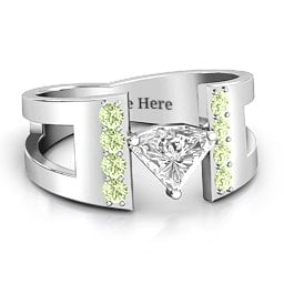 Contemporary Cutout Ring With Accents