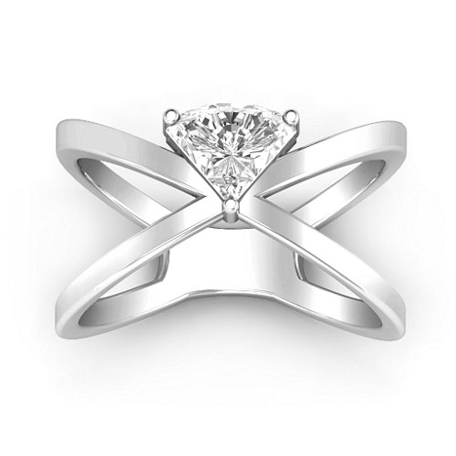 Statement Of Style Crossover Ring – Sterling Silver with White Premium Zirconia