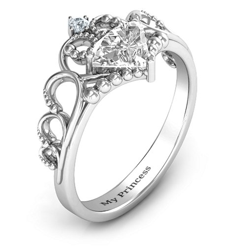 Dreams Do Come True Tiara Ring – Sterling Silver with White Premium Zirconia and Cubic Zirconia