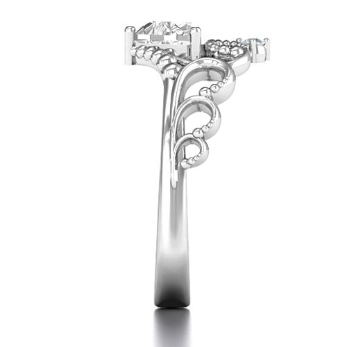 Dreams Do Come True Tiara Ring – Sterling Silver with White Premium Zirconia and Cubic Zirconia