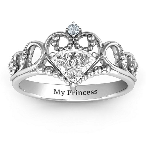 Dreams Do Come True Tiara Ring – Sterling Silver with White Premium Zirconia and Cubic Zirconia