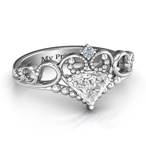 Dreams Do Come True Tiara Ring – Sterling Silver with White Premium Zirconia and Cubic Zirconia