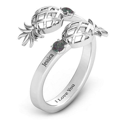 Pineapple Passion Wraparound Ring – Sterling Silver with Alexandrite