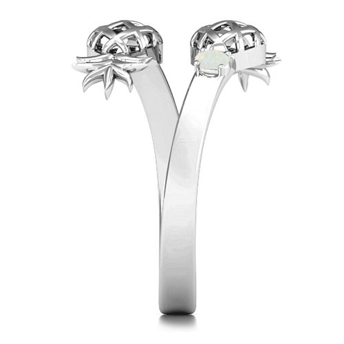 Pineapple Passion Wraparound Ring – Sterling Silver with Opal