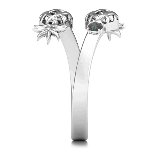 Pineapple Passion Wraparound Ring – Sterling Silver with Alexandrite