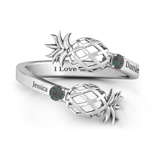 Pineapple Passion Wraparound Ring – Sterling Silver with Alexandrite