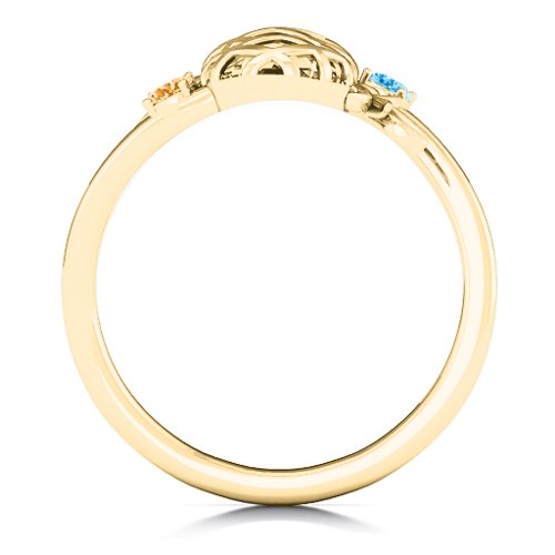 Pineapple Passion Wraparound Ring – 9kt Yellow Gold with Blue Topaz and Citrine