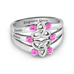 Celtic Celebration Ring in 925 Sterling Silver with Pink Tourmaline