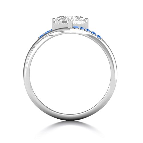 Vision Of Love Ring – Sterling Silver with White Premium Zirconia and Fancy Blue Premium Zirconia