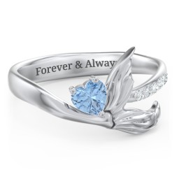 Mystical Mermaid Ring in 925 Sterling Silver with Blue Topaz and White Premium Zirconia