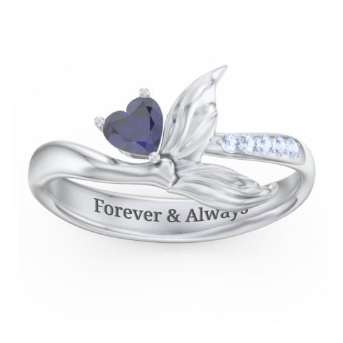 Mystical Mermaid Ring – Sterling Silver with Blue Sapphire and Fancy Blue Premium Zirconia