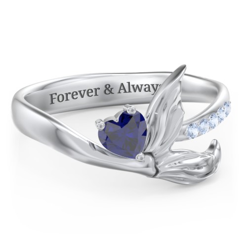Mystical Mermaid Ring – Sterling Silver with Blue Sapphire and Fancy Blue Premium Zirconia