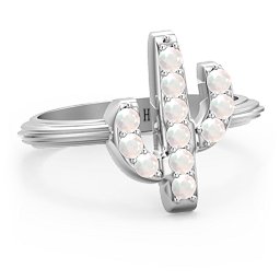 Chic In Cactus Ring in 925 Sterling Silver with Opal