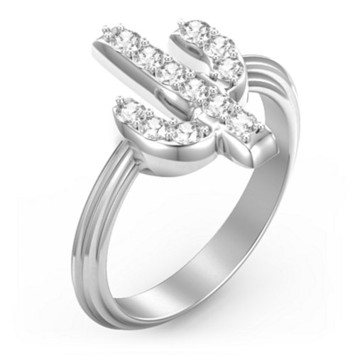 Chic In Cactus Ring – Sterling Silver with Cubic Zirconia