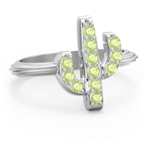 Chic In Cactus Ring – Sterling Silver with Peridot