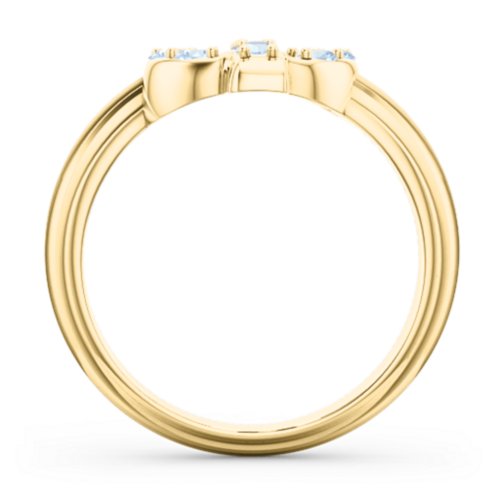 Chic In Cactus Ring – 9kt Yellow Gold with Blue Topaz