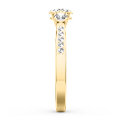 Trinity Cluster Ring with Birthstones and Accents – 9kt Yellow Gold with White Premium Zirconia and Cubic Zirconia