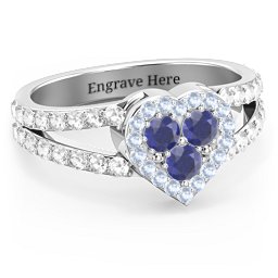 Written in the Stars Heart Cluster Ring