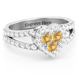 Written in the Stars Heart Cluster Ring