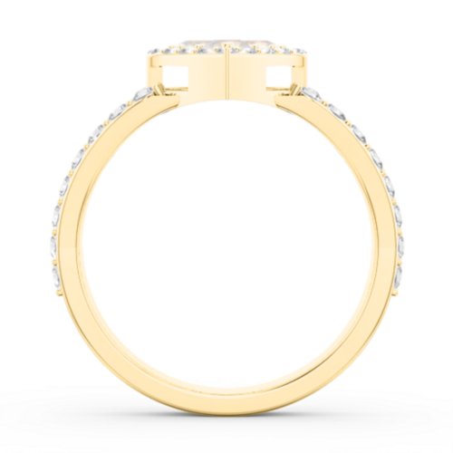 Written in the Stars Heart Cluster Ring – 18K Gold Plated Silver with Opal and White Premium Zirconia