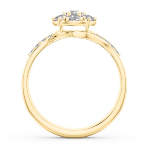Ariel Round Cluster Ring – 9kt Yellow Gold with Cubic Zirconia and White Premium Zirconia
