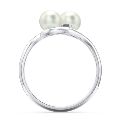 Twin 5mm Freshwater Pearl Ring with Accents