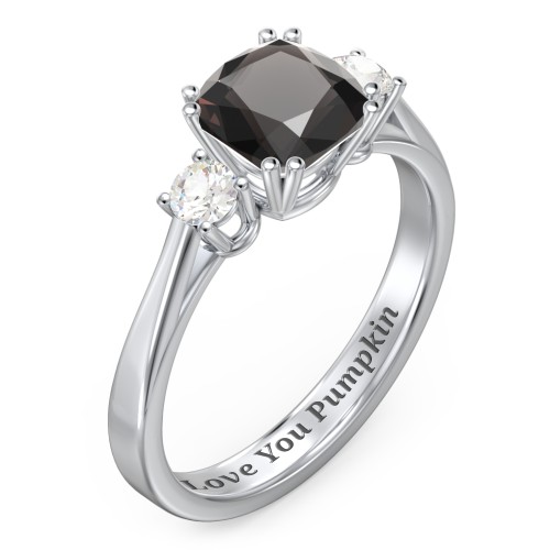 3 Stone Cushion Cut Duchess Ring