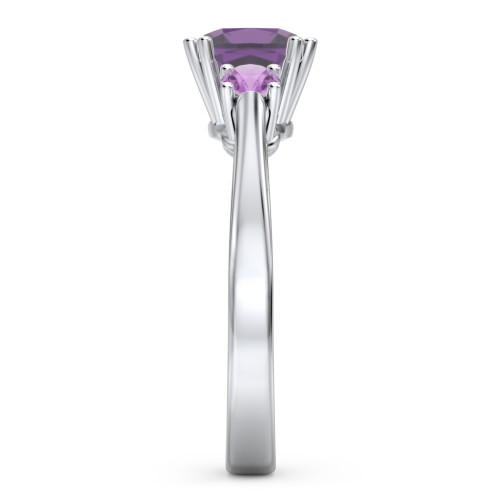 3 Stone Cushion Cut Duchess Ring