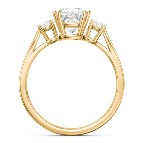 3 Stone Cushion Cut Duchess Ring