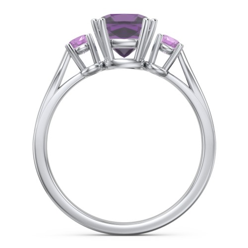 3 Stone Cushion Cut Duchess Ring