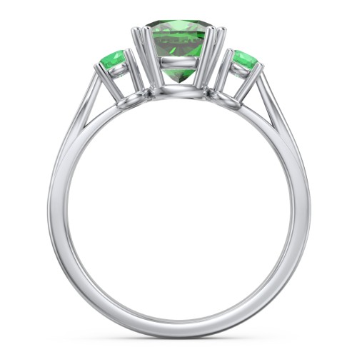 3 Stone Cushion Cut Duchess Ring