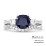 3 Stone Cushion Cut Duchess Ring – 9kt Yellow Gold with White Premium Zirconia and Cubic Zirconia