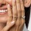 3 Stone Cushion Cut Duchess Ring – 9kt Yellow Gold with White Premium Zirconia and Cubic Zirconia