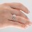 3 Stone Cushion Cut Duchess Ring – 9kt Yellow Gold with White Premium Zirconia and Cubic Zirconia