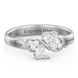 Heart of Hearts with Accent Stones Ring in 925 Sterling Silver