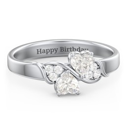 Heart of Hearts with Accent Stones Ring in 925 Sterling Silver