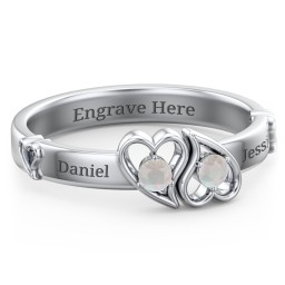 Shape of My Heart Ring in 925 Sterling Silver with Opal