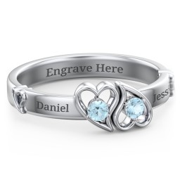 Shape of My Heart Ring in 925 Sterling Silver with Blue Topaz