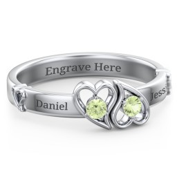 Shape of My Heart Ring in 925 Sterling Silver with Peridot