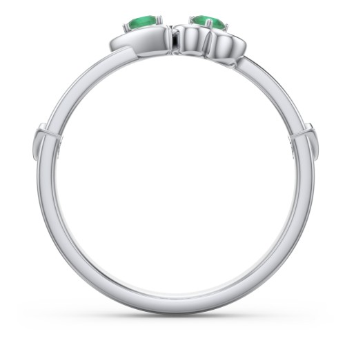 Shape of My Heart Ring – Sterling Silver with Emerald