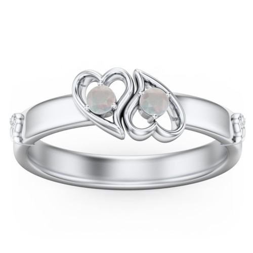 Shape of My Heart Ring – Sterling Silver with Opal
